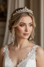 Diadem Gold – AAA+ Zirkonia Tiara 3,5 cm Braut Haarschmuck | ONDEGO®