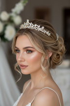 Diadem Gold – AAA+ Zirkonia Tiara 3,5 cm Braut Haarschmuck | ONDEGO®