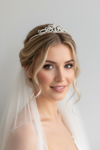 Diadem Silber – Strass Tiara 4,5 cm hoch filigran | ONDEGO®