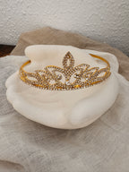 Diadem Gold – Strass Tiara 4,5 cm hoch filigran | ONDEGO®