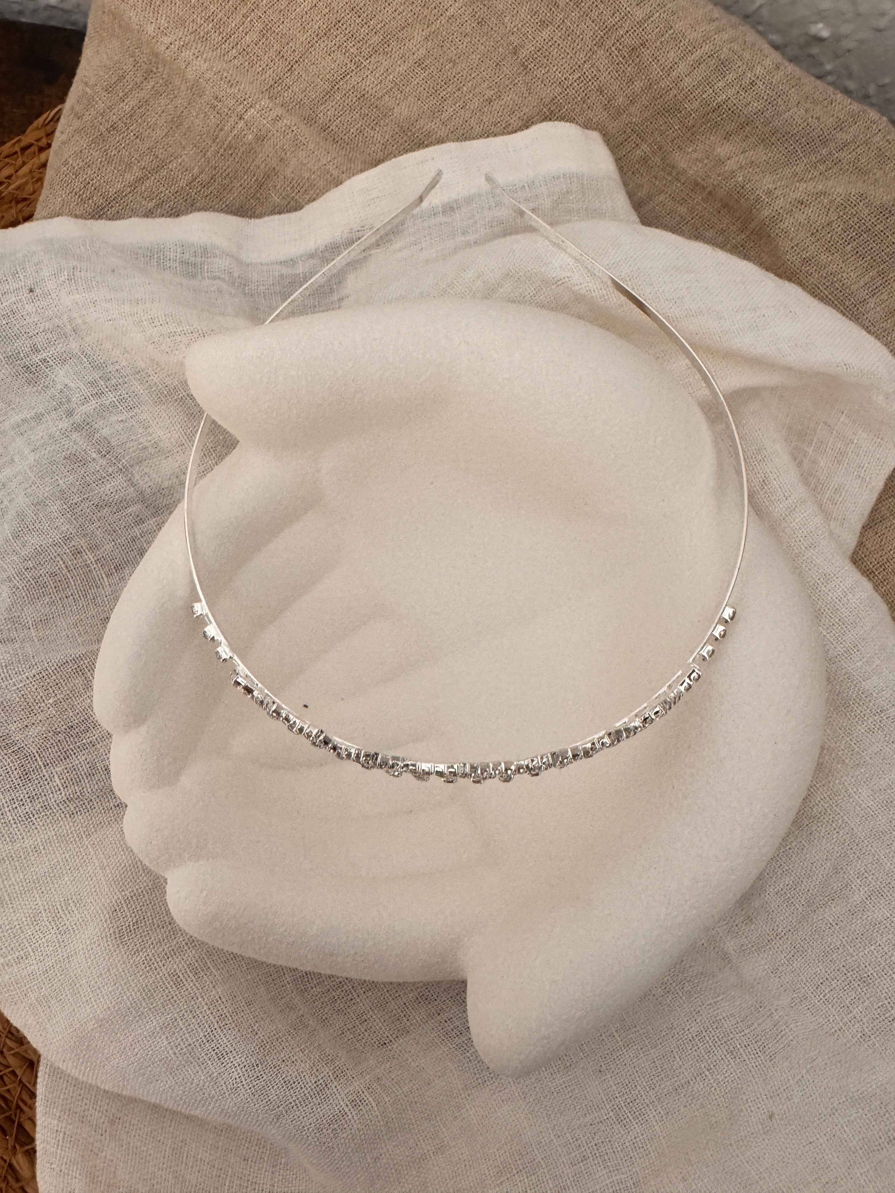 Diadem Silber – Strass Tiara 2,5 cm hoch filigran | ONDEGO®