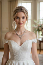 Zirkonia Schmuckset mit Collier & Ohrringen – eleganter Brautschmuck in Silber | ONDEGO®