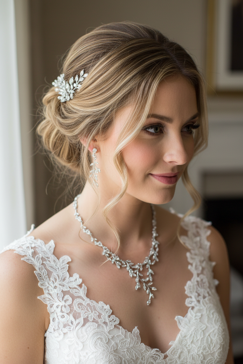 Zirkonia Schmuckset mit Collier & Ohrringen – eleganter Brautschmuck in Silber | ONDEGO®