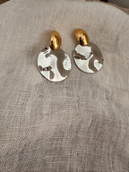 Edelstahl Ohrringe Gold Silber – Moderne Statement Ohrringe im Hammerschlag-Design | Damen Ohrstecker
