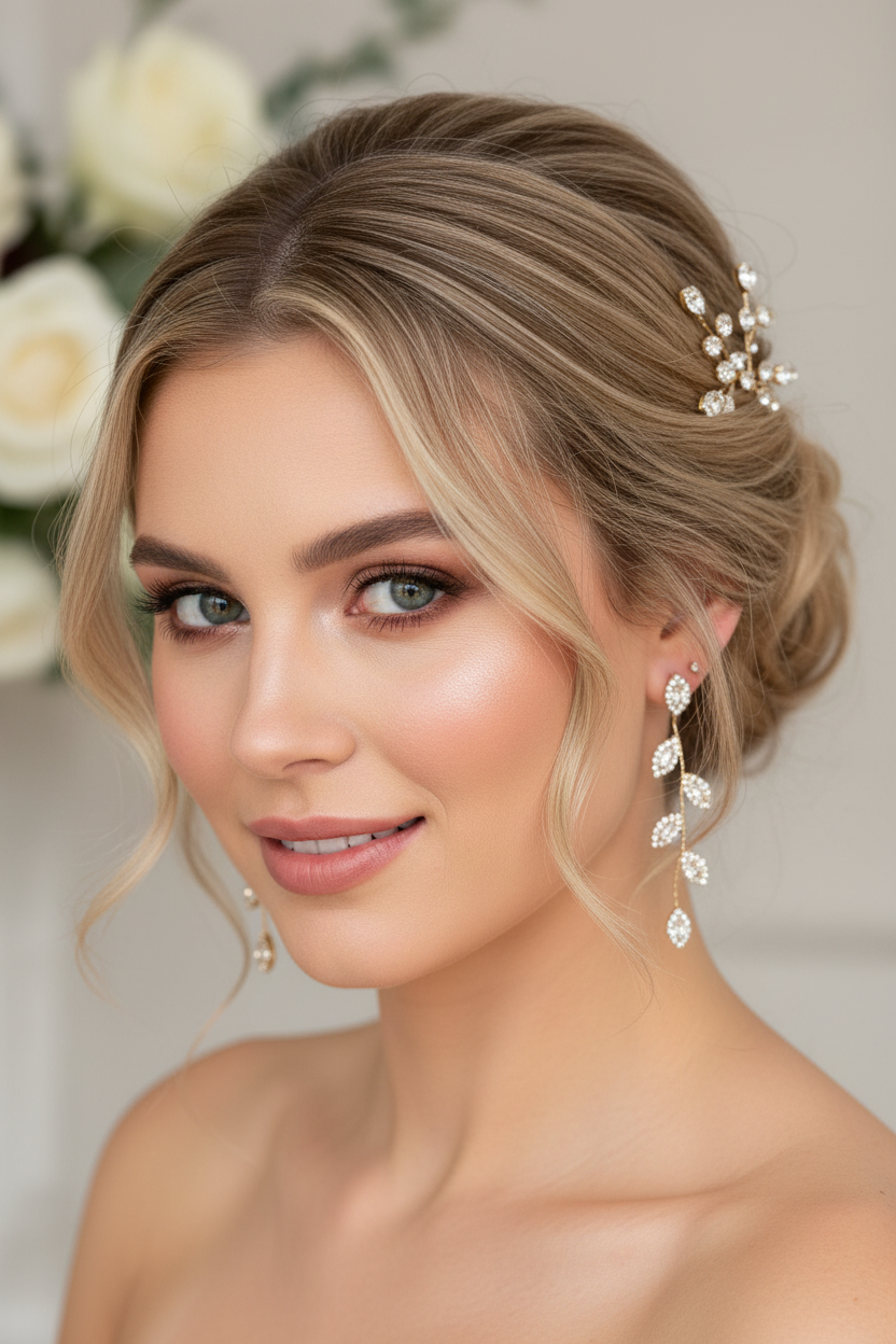 XXL Ohrringe Gold – Blattdesign mit Strass 7 cm lang | ONDEGO®