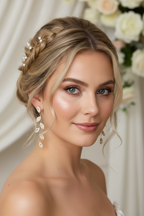 XXL Ohrringe Gold – Blattdesign mit Strass 7 cm lang | ONDEGO®