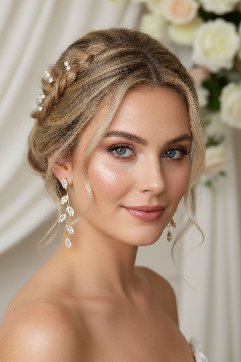 XXL Ohrringe Gold – Blattdesign mit Strass 7 cm lang | ONDEGO®