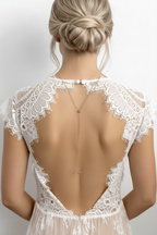 Roségold Rückenkette 2-in-1 mit Strassperle – verstellbares Collier mit Slider | ONDEGO®