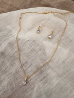 Schmuckset Gold mit Zirkonia – Halskette & Ohrringe | Brautschmuck Hochzeit Damen