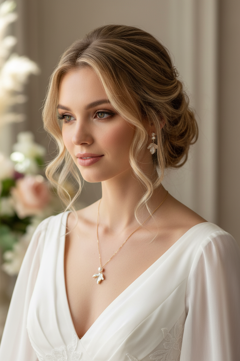 ONDEGO® Schmuckset Gold mit Süßwasserperle – Halskette & Ohrringe