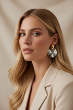 Edelstahl Ohrringe Gold Silber – Moderne Statement Ohrringe im Hammerschlag-Design | Damen Ohrstecker