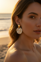 Edelstahl Ohrringe Gold Silber – Moderne Statement Ohrringe im Hammerschlag-Design | Damen Ohrstecker