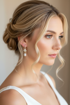 Perlenohrringe Gold mit Zirkonia – Elegante Braut Ohrringe 4 cm | Hochzeitsschmuck Damen | ONDEGO®