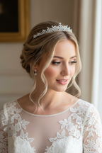 Strass Diadem Silber – Elegante Brautkrone für Hochzeit | ONDEGO®