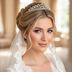 Diadem Silber – Strass Tiara 2,5 cm hoch filigran | ONDEGO®