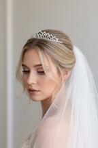 Diadem Silber – Strass Tiara 2,5 cm hoch filigran | ONDEGO®