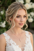 Schmuckset Roségold mit Blatt Design – Halskette & Ohrringe mit Zirkonia | Brautschmuck Hochzeit Damen