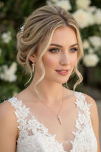 Schmuckset Roségold mit Blatt Design – Halskette & Ohrringe mit Zirkonia | Brautschmuck Hochzeit Damen