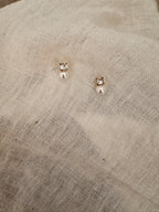 Perlen Ohrstecker Gold – 6 mm Perle mit Zirkonia | Edelstahl wasserfest | ONDEGO®