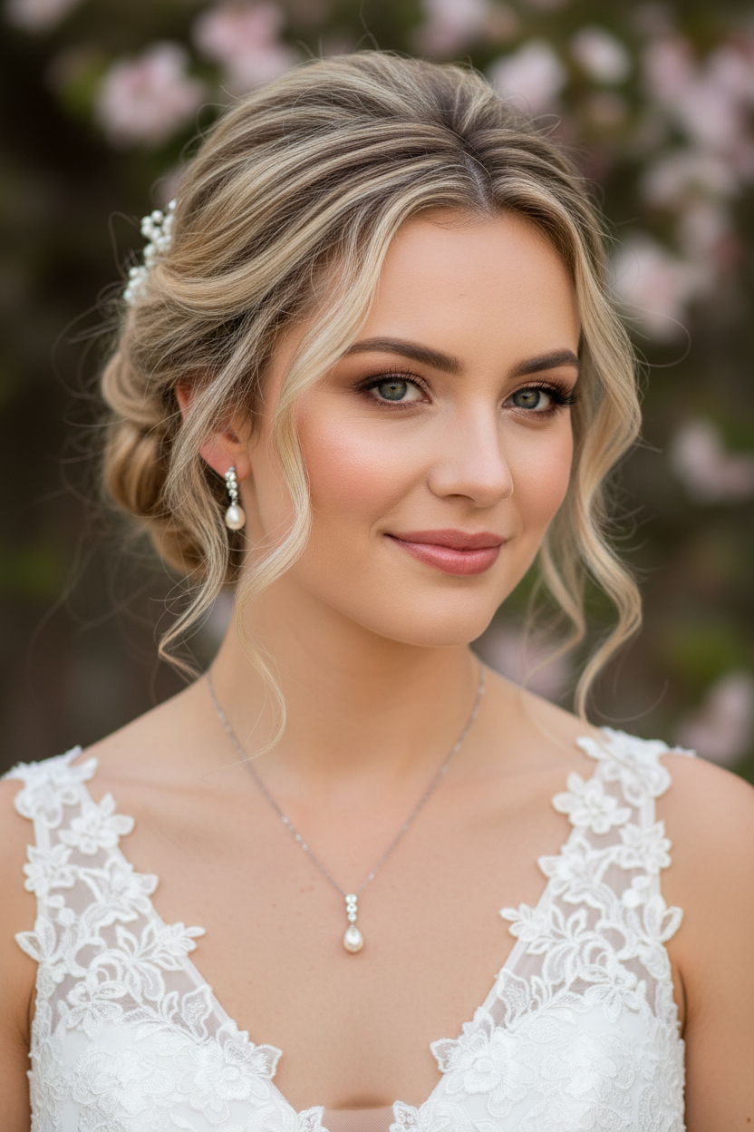 Brautschmuck Set Silber – Perle & Strass Kette und Ohrringe elegant | ONDEGO®