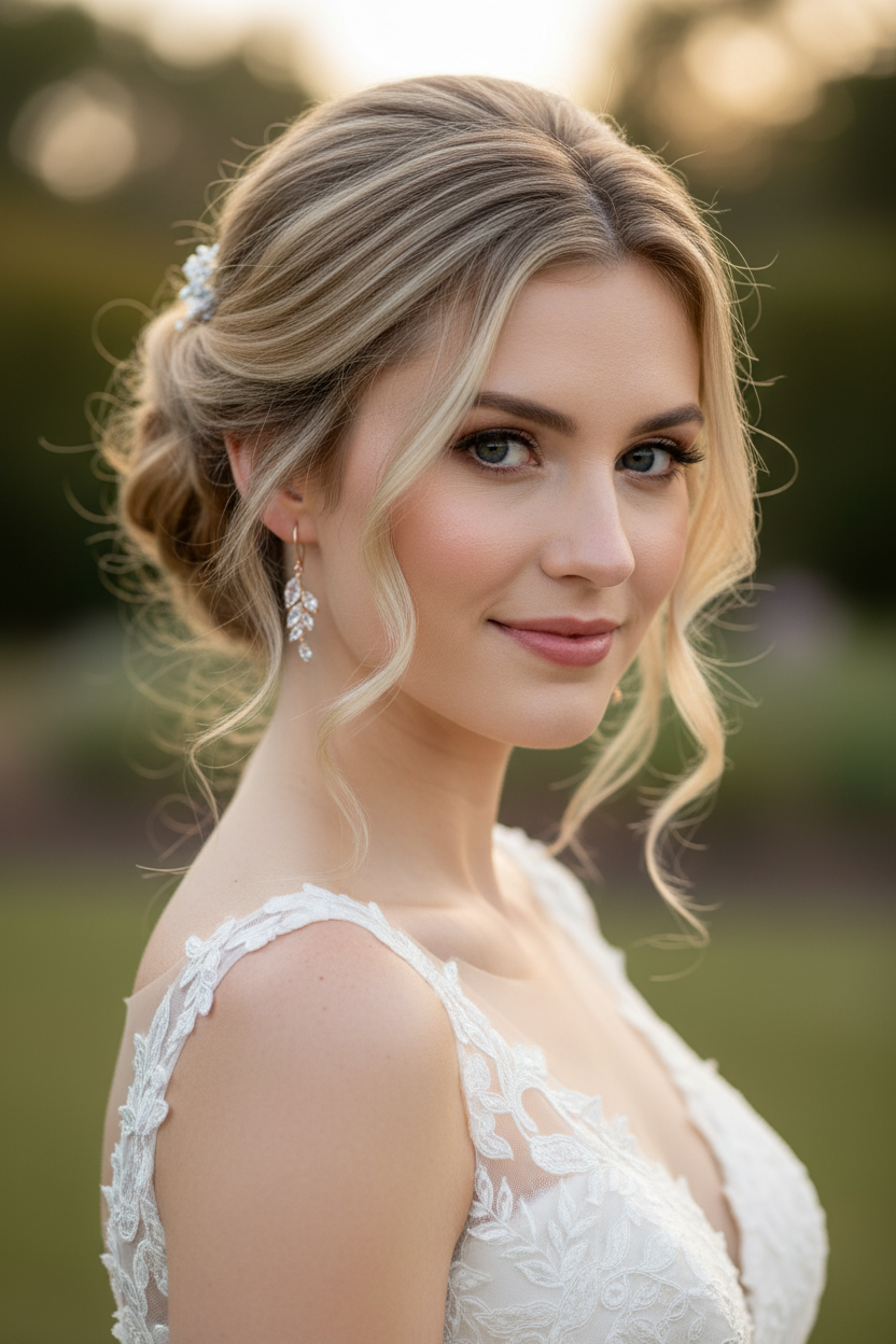 Braut Ohrringe Roségold mit Zirkonia – 925 Silber Ohrhaken im Blätterdesign