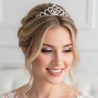 Zartes Diadem Silber – Strass Tiara 3,5 cm hoch filigran | ONDEGO®