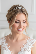 Zartes Diadem Silber – Strass Tiara 3,5 cm hoch filigran | ONDEGO®
