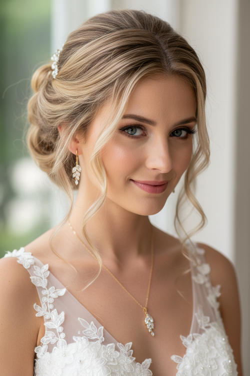 Brautschmuck Set Gold – Halskette & Ohrringe mit Zirkonia | verstellbar | ONDEGO®