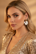Edelstahl Ohrringe Gold Silber – Moderne Statement Ohrringe im Hammerschlag-Design | Damen Ohrstecker