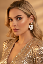 Edelstahl Ohrringe Gold Silber – Moderne Statement Ohrringe im Hammerschlag-Design | Damen Ohrstecker
