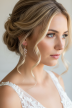 Braut Ohrringe Roségold mit Zirkonia – 925 Silber Ohrhaken im Blätterdesign