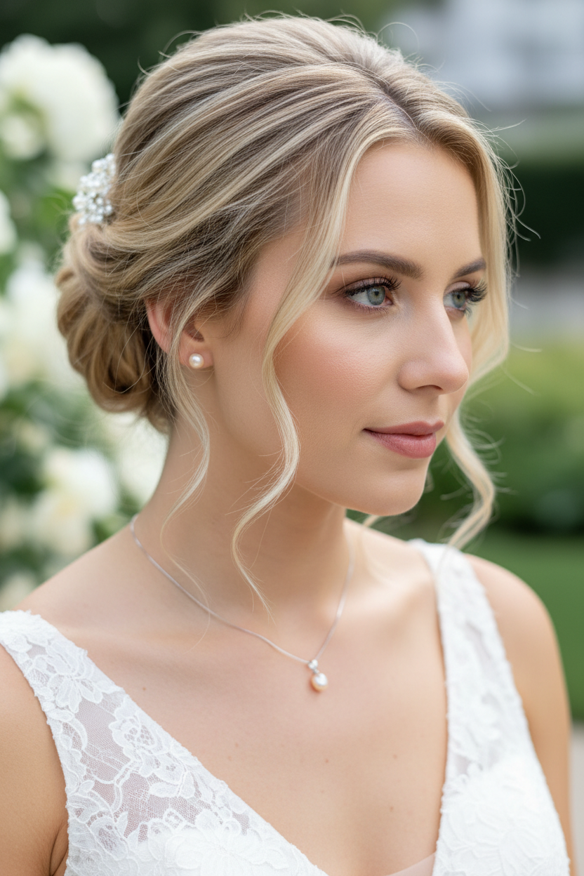 925 Silber Süßwasserperlen Schmuckset – Kette & Ohrstecker in Pfirsich | ONDEGO®