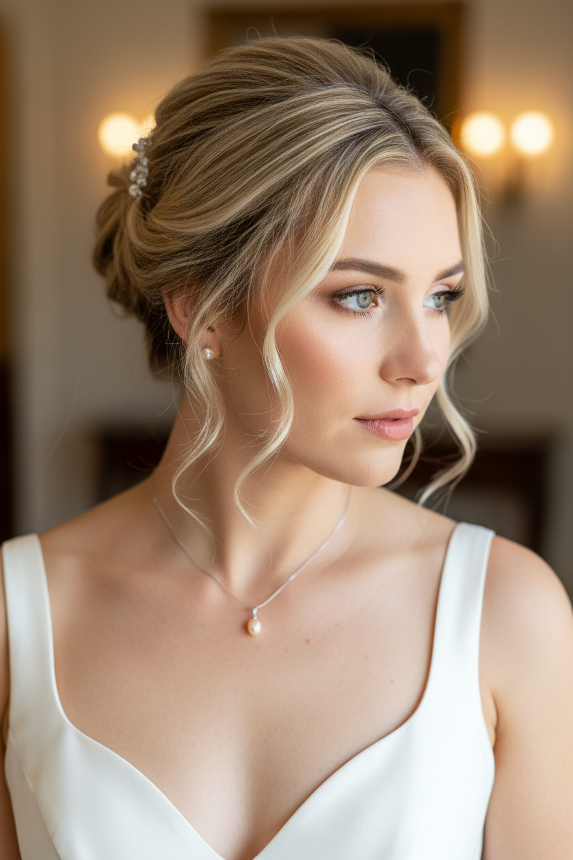 925 Silber Süßwasserperlen Schmuckset – Kette & Ohrstecker in Pfirsich | ONDEGO®