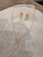 Schmuckset Gold mit Zirkonia – Halskette & Ohrringe | Eleganter Brautschmuck für Hochzeit und festliche Anlässe