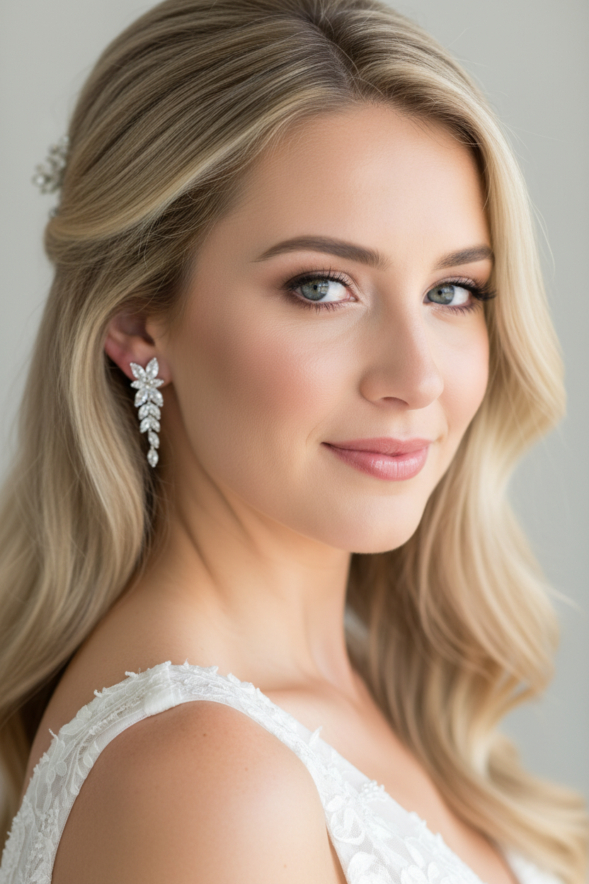 Silber Blatt Ohrringe mit AAA+ Zirkonia – Elegante Ohrstecker | ONDEGO®