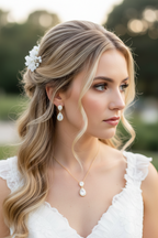 ONDEGO® Brautschmuck-Set Gold mit Zirkonia – Halskette, Ohrringe & Armband