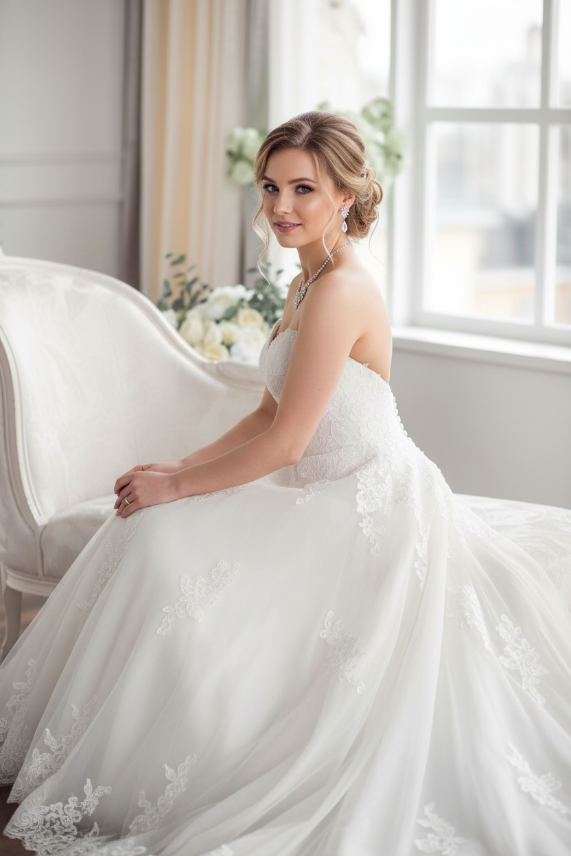 Zirkonia Tropfen Ohrringe Silber – Braut Ohrringe mit Tropfenanhänger 4 cm | Hochzeitsschmuck Damen