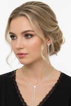 Strass Schmuckset Silber – Collier, Ohrringe & Armband 3-teilig | ONDEGO®