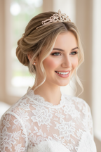 Diadem Gold – Strass Tiara 4,5 cm hoch filigran | ONDEGO®
