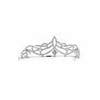 Diadem Silber – Strass & Zirkonia Tiara mit Ösen 4,5 cm hoch | ONDEGO®