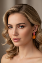 Statement Ohrringe Gold mit farbigen Steinen – 3,5 cm | ONDEGO®