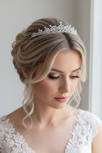 Strass Diadem Silber – Elegante Brautkrone für Hochzeit | ONDEGO®