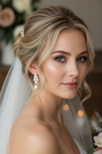 Braut Ohrringe Roségold – Zirkonia & Perle 4 cm elegant hängend | ONDEGO®