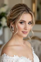 Braut Ohrringe Roségold – Zirkonia & Perle 4 cm elegant hängend | ONDEGO®