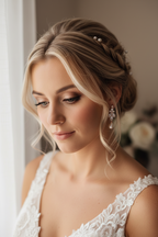 Braut Ohrringe Roségold – Zirkonia & Perle 4 cm elegant hängend | ONDEGO®
