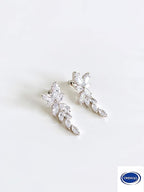 Silber Blatt Ohrringe mit AAA+ Zirkonia – Elegante Ohrstecker | ONDEGO®