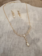 Elegantes Brautschmuck Set Gold – Zirkonia Kette & Ohrringe | ONDEGO®