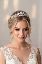 Zirkonia Diadem Silber – Tiara 4 cm hoch filigran | ONDEGO®