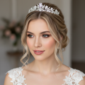 Zirkonia Diadem Silber – Tiara 4 cm hoch filigran | ONDEGO®