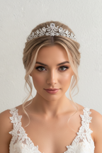 Zirkonia Diadem Silber – Tiara 4 cm hoch filigran | ONDEGO®